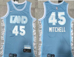 Nike Cleveland Cavaliers #45 Donovan Mitchell Light Blue 2024_25 City Edition Stitched Jersey