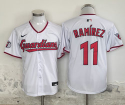 Nike Cleveland Indians #11 Jose Ramirez White 2025 Authentic Stitched MLB Jersey