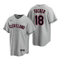 Nike Cleveland Indians #18 Carson Tucker Gray Game 2020 MLB Draft Jersey