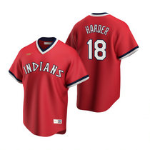 Nike Cleveland Indians #18 Mel Harder Red Cooperstown Collection Authentic Stitched MLB Jersey