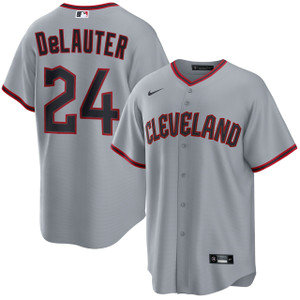 Nike Cleveland Indians #24 Chase DeLauter Gray baseball jersey