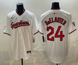 Nike Cleveland Indians #24 Chase DeLauter white baseball jersey