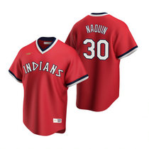 Nike Cleveland Indians #30 Tyler Naquin Red Cooperstown Collection Authentic Stitched MLB Jersey