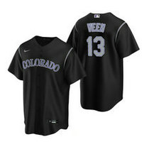 Nike Colorado Rockies #13 Zac Veen Black Game 2020 MLB Draft Jersey