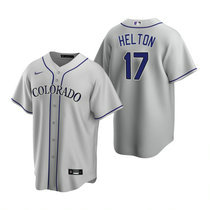 Nike Colorado Rockies #17 Todd Helton Gray Game Authentic Stitched MLB Jersey