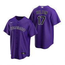 Nike Colorado Rockies #17 Todd Helton Purple Game Authentic Stitched MLB Jersey