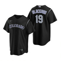 Nike Colorado Rockies #19 Charlie Blackmon Black Game Authentic Stitched MLB Jersey