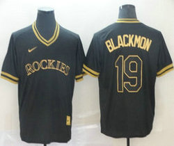 Nike Colorado Rockies #19 Charlie Blackmon Pullover Cooperstown Collection Authentic stitched MLB jersey