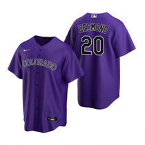 Nike Colorado Rockies #20 Ian Desmond Purple Game Authentic Stitched MLB Jersey