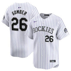 Nike Colorado Rockies #26 Austin Gomber White 2024 Authentic Stitched MLB Jersey