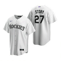 Nike Colorado Rockies #27 Trevor Story White Game Authentic Stitched MLB Jersey