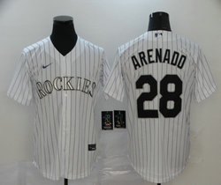 Nike Colorado Rockies #28 Nolan Arenado White Game Authentic Stitched MLB Jersey