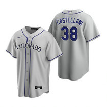 Nike Colorado Rockies #38 Colorado Rockies Gray Game Authentic Stitched MLB Jersey