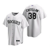 Nike Colorado Rockies #38 Colorado Rockies White Game Authentic Stitched MLB Jersey