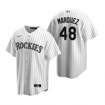 Nike Colorado Rockies #48 German Marquez White Game Authentic Stitched MLB Jersey