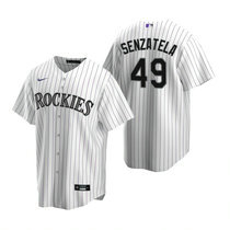 Nike Colorado Rockies #49 Antonio Senzatela White Game Authentic Stitched MLB Jersey