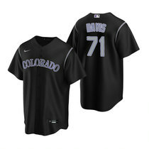 Nike Colorado Rockies #71 Wade Davis Black Game Authentic Stitched MLB Jersey