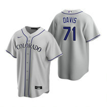 Nike Colorado Rockies #71 Wade Davis Gray Game Authentic Stitched MLB Jersey