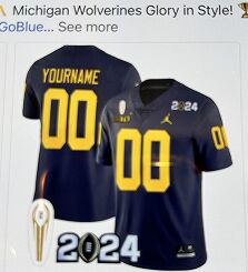 Jordon Custom Michigan Wolverines Navy 2024 Championships Patch NCAA Jersey