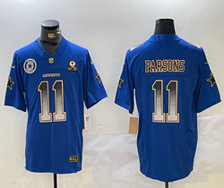 Nike Dallas Cowboys #11 Jayden Reed Blue Fashion F.U.S.E Team and Established patch jersey
