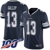 Nike Dallas Cowboys #13 Michael Gallup 100th Season Navy Blue Vapor Untouchable Authentic stitched NFL jersey