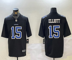 Nike Dallas Cowboys #15 Ezekiel Elliott Black 2024 Throwback NFL Jersey
