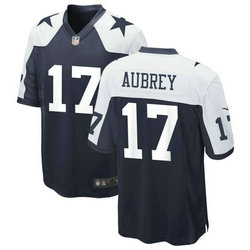 Nike Dallas Cowboys #17 Brandon Aubrey Navy Thanksgiving Jersey
