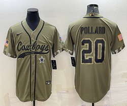 Nike Dallas Cowboys #20 Tony Pollard 2022 Salute To Service Joint Authentic Stitched baseball jersey