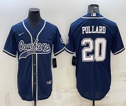Nike Dallas Cowboys #20 Tony Pollard Blue Joint Adults Authentic Stitched baseball jersey