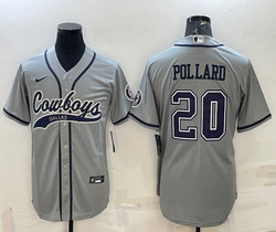 Nike Dallas Cowboys #20 Tony Pollard Gray Joint Adults Authentic Stitched baseball jersey