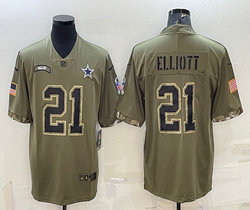 Nike Dallas Cowboys #21 Ezekiel Elliott 2022 Salute To Service Authentic Stitched NFL jersey
