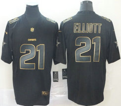 Nike Dallas Cowboys #21 Ezekiel Elliott Black Gold Vapor Untouchable Authentic Stitched NFL jersey