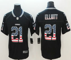 Nike Dallas Cowboys #21 Ezekiel Elliott Black Vapor Untouchable USA Flag Fashion Authentic Stitched NFL Jersey