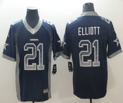 Nike Dallas Cowboys #21 Ezekiel Elliott Blue Drift Fashion Vapor Untouchable Authentic stitched NFL jersey