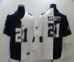 Nike Dallas Cowboys #21 Ezekiel Elliott Blue and White Authentic Stitched NFL Jersey