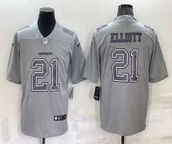 Nike Dallas Cowboys #21 Ezekiel Elliott Grey Atmosphere Fashion Authentic Stitched NFL Jersey