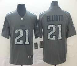 Nike Dallas Cowboys #21 Ezekiel Elliott Grey Fashion Static Limited Authentic Stitched NFL Jersey