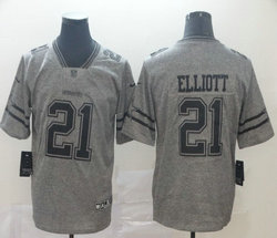 Nike Dallas Cowboys #21 Ezekiel Elliott Grey Gridiron Vapor Untouchable Authentic Stitched NFL Jersey