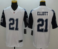 Nike Dallas Cowboys #21 Ezekiel Elliott White Rush Limited Authentic Stitched NFL Jersey