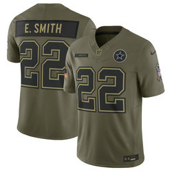 Nike Dallas Cowboys #22 Emmitt Smith Olive 2025 Salute To Service Stitched Football Jersey