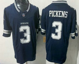 Nike Dallas Cowboys #3 George Pickens Navy Stitched Jersey