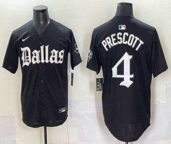 Nike Dallas Cowboys #4 Dak Prescott Black 5(V) Authentic Stitched NFL Jersey