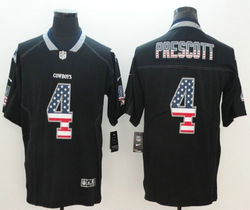 Nike Dallas Cowboys #4 Dak Prescott Black USA Flag Vapor Untouchable Authentic Stitched NFL Jersey