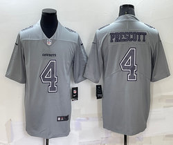 Nike Dallas Cowboys #4 Dak Prescott Grey Atmosphere Fashion Authentic Stitched NFL Jersey