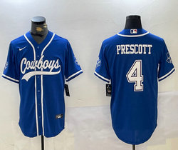 Nike Dallas Cowboys #4 Dak Prescott Light Blue Joint Authentic Stitched baseball jersey