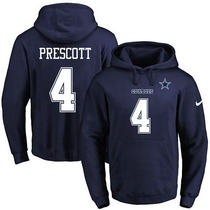 Nike Dallas Cowboys #4 Dak Prescott Navy Blue Stitched NFL Hooded