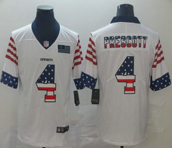 Nike Dallas Cowboys #4 Dak Prescott White Throwback flag Authentic Stitched NFL Jersey