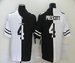 Nike Dallas Cowboys #4 Dak Prescott White and Black Authentic Stitched NFL Jersey