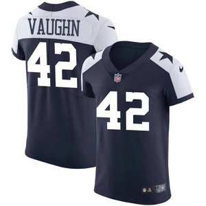 Nike Dallas Cowboys #42 Decue Vaughn Blue Thanksgiving Vapor Untouchable Authentic Stitched NFL Jersey