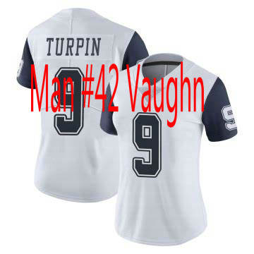 Nike Dallas Cowboys #42 Decue Vaughn White Rush Authentic Stitched NFL Jersey